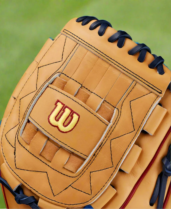 Close-up of the web of the Wilson Winter 2024 A2000® Rachel Garcia ASO 12" Fastpitch Glove