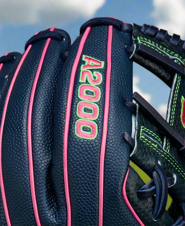 Close-up of the logo on the Wilson Spring 2025 A2000® SCDP15SS 11.5” Baseball Glove