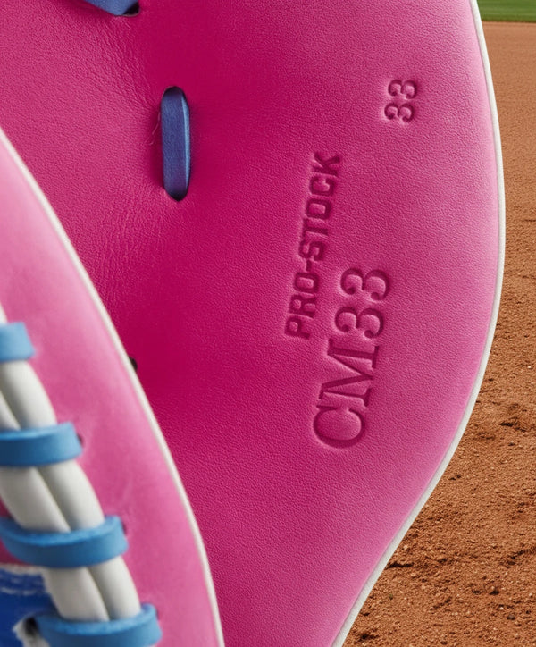 Close-up of the inside of the Wilson A2000® CM33SS Love the Moment™ 33" Baseball Catchers Mitt