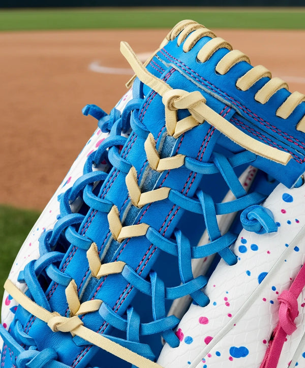 Close-up of the web on the Wilson A2000® T125SS Love the Moment™ 12.5" Fastpitch Glove