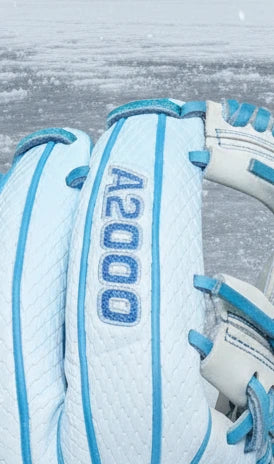 Closeup of the logo on the Wilson Winter 2025 A2000® H12SS 12" Fastpitch Glove