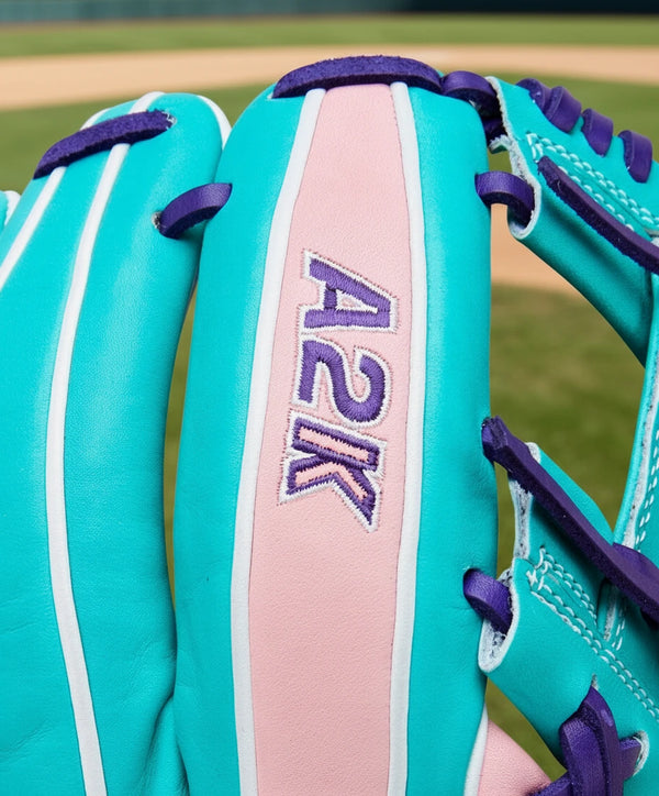 Close-up of the logo on the Wilson Winter 2025 A2K® 1786 11.5" Baseball Glove