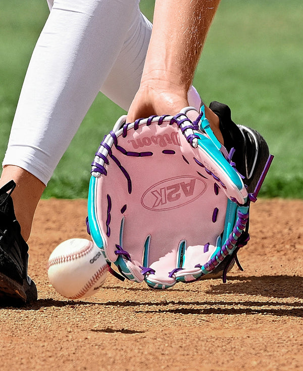 Player practicing with the Wilson Winter 2025 A2K® 1786 11.5" Baseball Glove