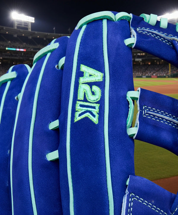 Close-up of the logo of the Wilson Winter 2025 Juan Soto A2K® JS22 GM 12.75" Baseball Glove