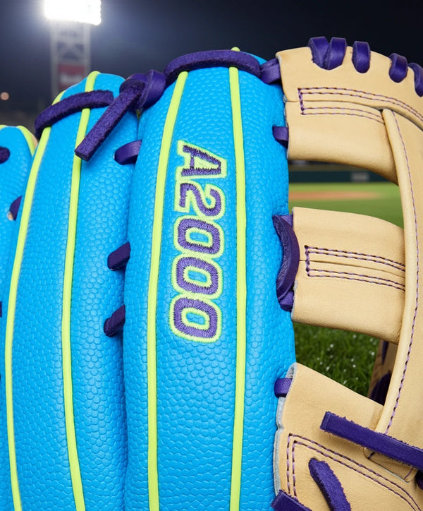 Close-up of the logo on the Wilson Winter 2025 A2000® 1750SS 12.5" Baseball Glove