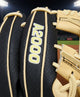 Close-up of the logo on the Wilson A2000® Classics Series DP15SS 11.5" Baseball Glove