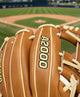 Close-up of the logo on the Wilson A2000® Classics Series DP15 11.5" Baseball Glove
