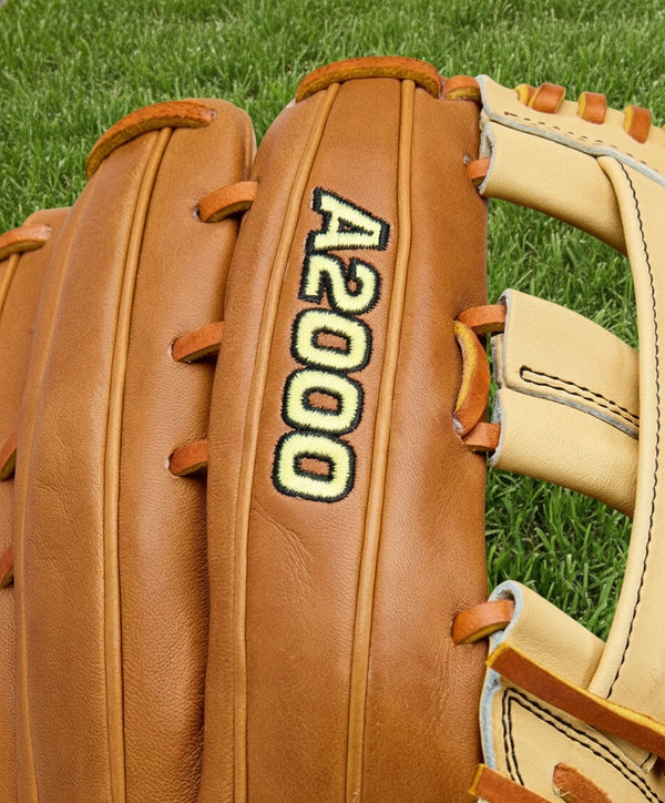 Close-up of the logo on the Wilson A2000® Classics Series 1777 12.75" Baseball Glove