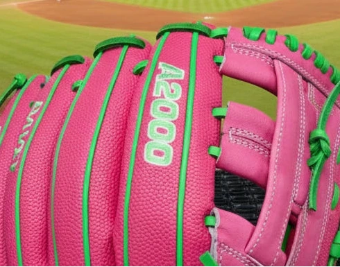 Close-up of the logo on the Wilson Spring 2026 Josè Ramírez A2000® JR11 GM 12" Baseball Glove