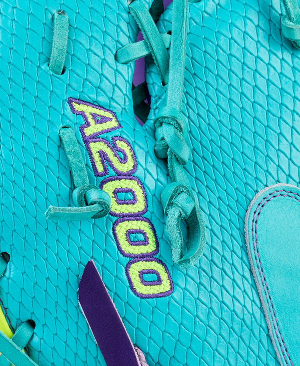 Closeup of the logo on the Wilson Spring 2026 A2000® 1612SS 12" Baseball First Base Mitt