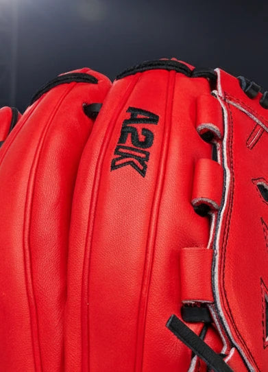 Close-up of the logo on the Wilson Spring 2026 A2K® B23 12" Baseball Glove