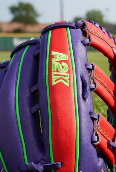 Close-up of the logo on the Wilson Spring 2026 A2K® 1810 12.75" Baseball Glove