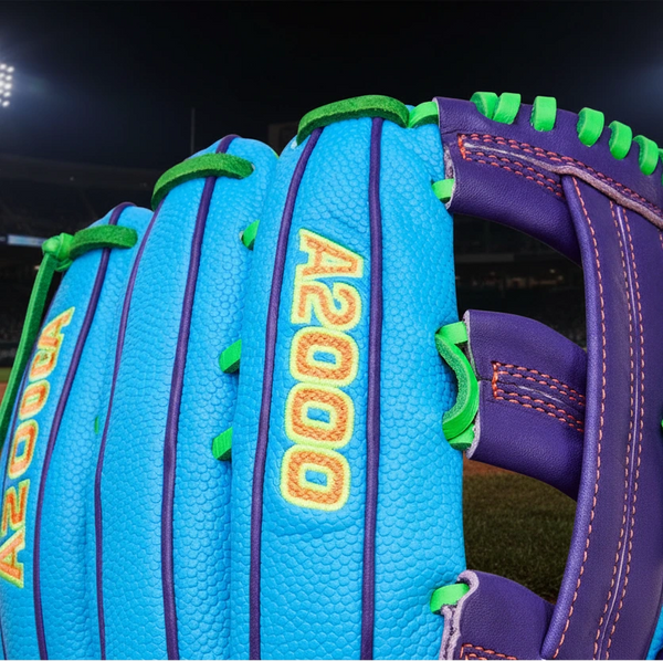 Close-up of the logo on the Wilson Spring 2026 A2000® PF50SS 12.25" Baseball Glove