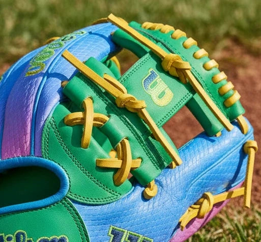 Close-up of the web on the Wilson A2000® 1786SS Love the Moment™ Noah's Edition 11.5" Baseball Glove