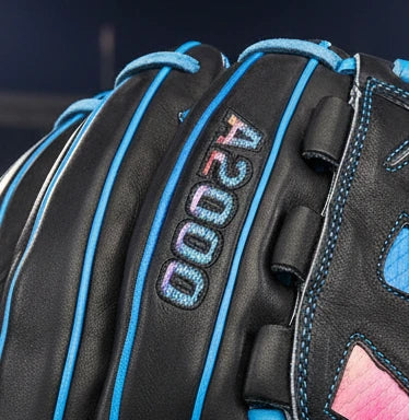 Close-up of the logo on the Wilson A2000® B23 Love the Moment™ Puzzle Piece 12" Baseball Glove