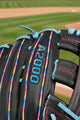 Close-up of the logo on the Wilson A2000® 1750 Love the Moment™ 12.5" Baseball Glove