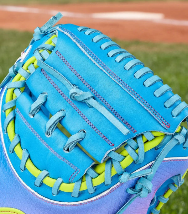 Close-up of the web on the Wilson A2000® CM33SS Love the Moment™ 33" Baseball Catchers Mitt