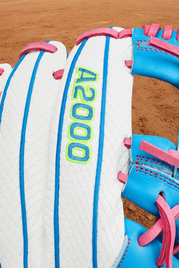 Close-up of the logo on the Wilson A2000® H12 Love the Moment™ 12" Fastpitch Glove