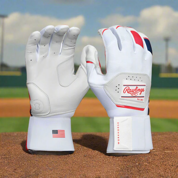 Rawlings Workhorse Compression Strap Batting Gloves - USA