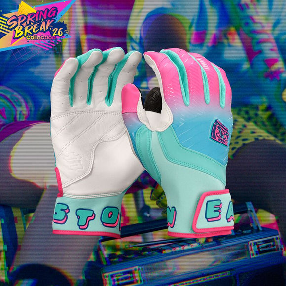 Easton Walk-Off Ethos Spring Break Youth Batting Gloves - Aqua/Pink