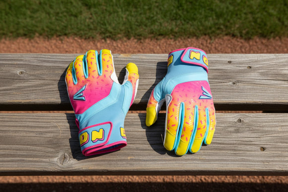 Easton Walk-Off Ethos Spring Break Youth Batting Gloves - Columbia/Pink