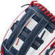 Close-up of the web on the Wilson A1000™ Rocket 1922 Special Make-up 13" Baseball Glove