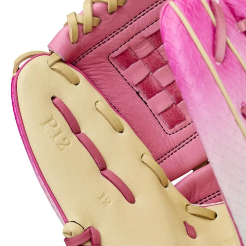 Close-up of the inside of the Wilson A1000™ Sunset P12 Special Make-up 12" Fastpitch Glove