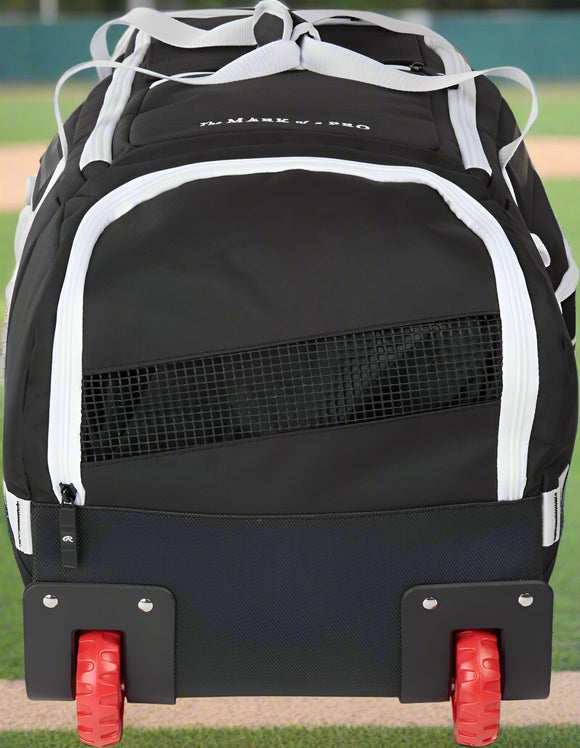 Rear view of the Rawlings Yadi 2 Wheeled Equipment Bag