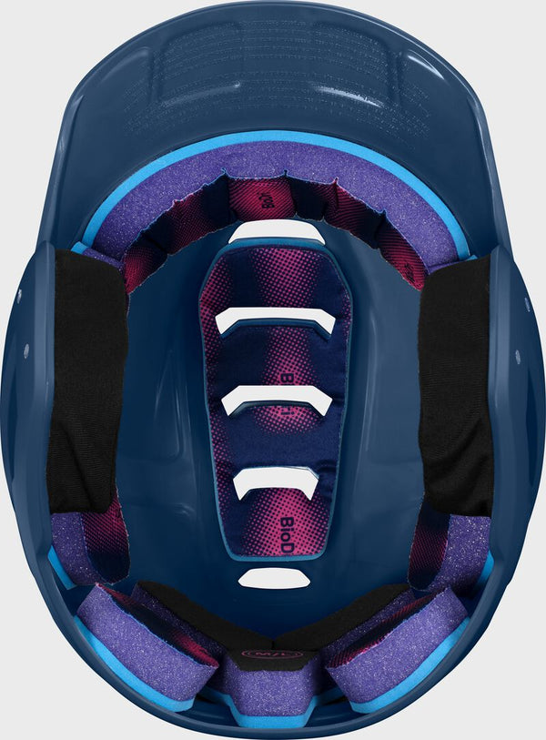 View of the inside of the Easton Z50 Matte Baseball Batting Helmet - Navy