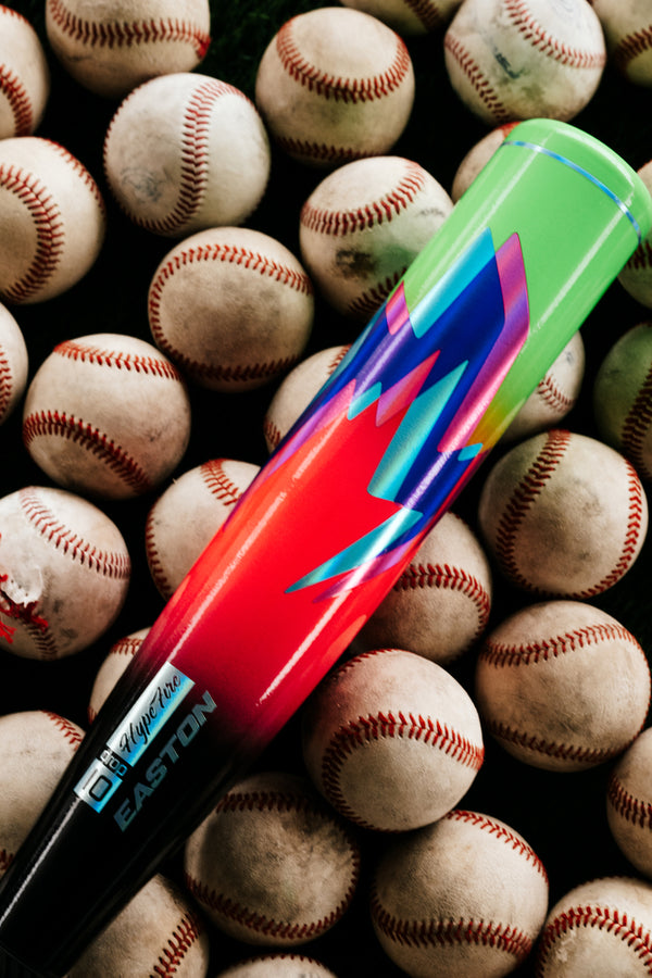Close-up of the barrel of the 2027 Easton Hype Fire USSSA Baseball Bat 