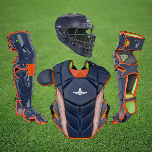 All Star MVP-Pro Series™ Adult Two Tone Catching Kit - Navy/Orange