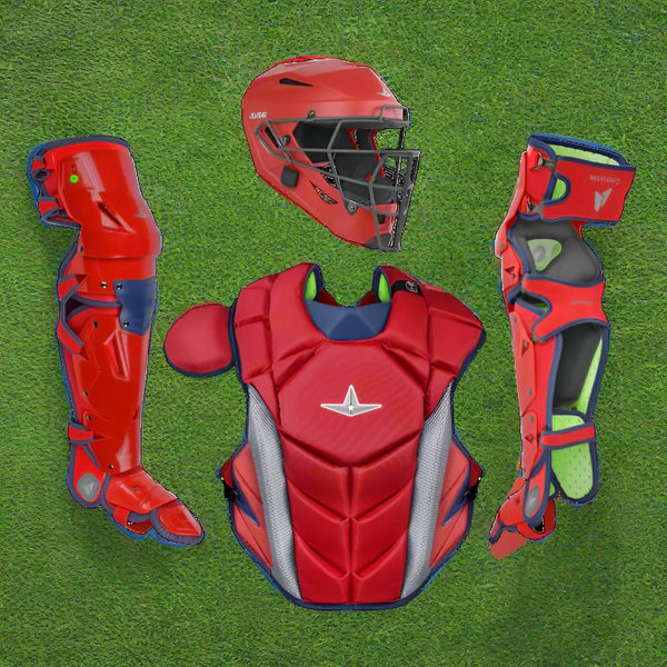 All Star MVP-Pro Series™ Adult Two Tone Catching Kit - Red/Navy