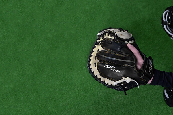 All Star Top Star™ 33.5" Baseball Catchers Mitt in action