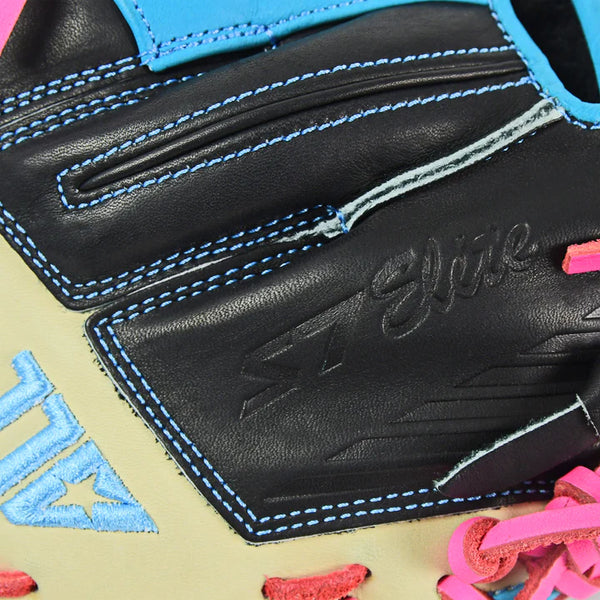 Close-up of the backing on the All Star S7-Elite® Pro Travel Fit 33" Youth Baseball Catchers Mitt - Miami Nights