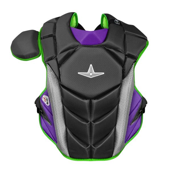Chest protector on the All Star MVP-Pro™ Short Fuse Series Baseball Catching Kit - Jokester