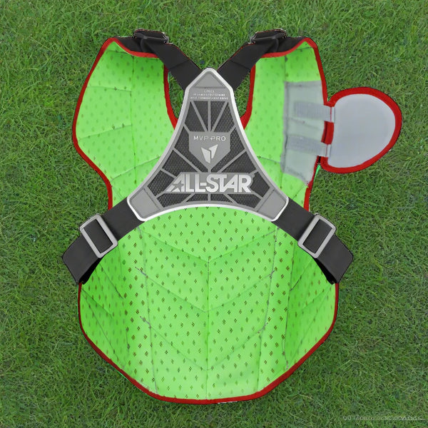 View of the inside of the chest protector on the All Star MVP-Pro Series™ Adult Two Tone Catching Kit