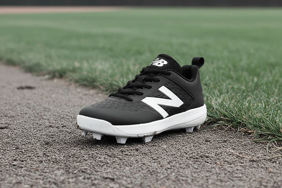 New Balance Youth 4040 v8 Molded Cleat - Black/White