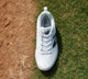 Top view of the New Balance Youth 4040 v8 Molded Cleat - White/Black