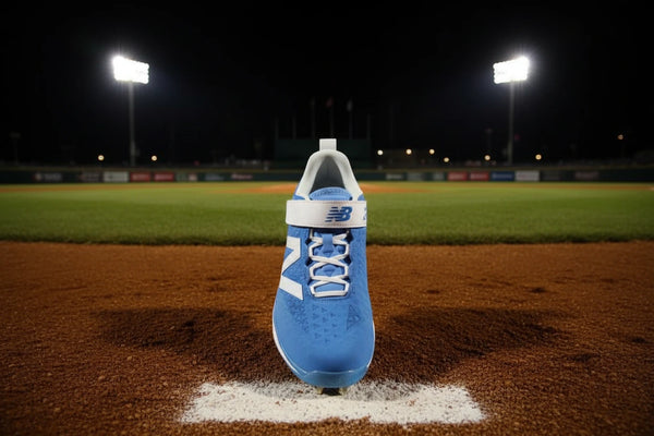 Top view of the New Balance FuelCell 4040 v8 Molded Cleats - Columbia/White