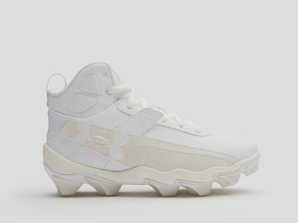 Under Armour Youth Harper 10 RM Jr. Baseball Cleats - White/Stone