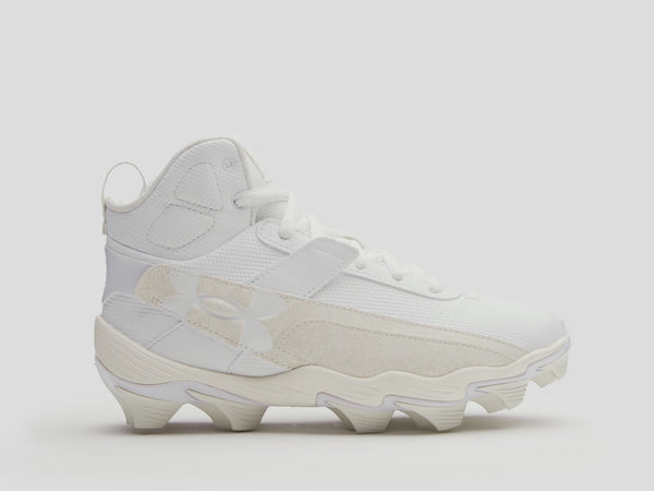 Under Armour Youth Harper 10 RM Jr. Baseball Cleats - White/Stone