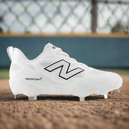 New Balance Fresh Foam X Velo v4 Metal Softball Cleat - White w/ Black