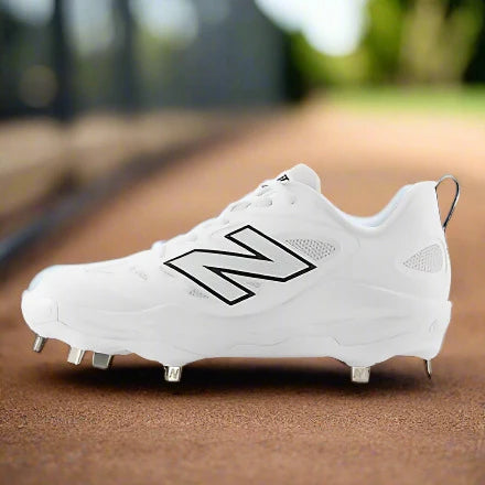 New Balance Fresh Foam X Velo v4 Metal Softball Cleat - White w/ Black