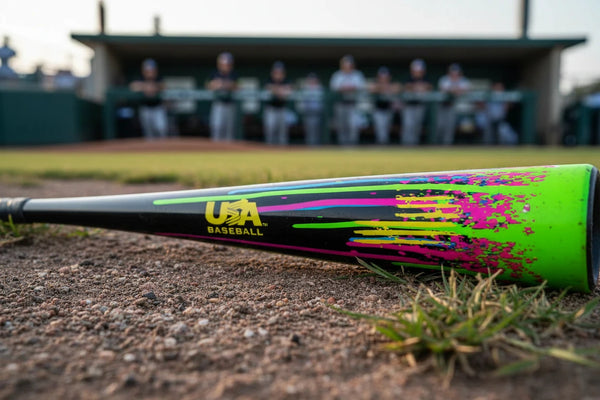 Close-up of the certification stamp on the 2026 Soldier Sports Tank USA Baseball Bat