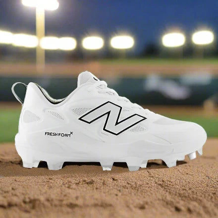 New Balance Fresh Foam Velo v4 Molded Softball Cleat - White w/ Black