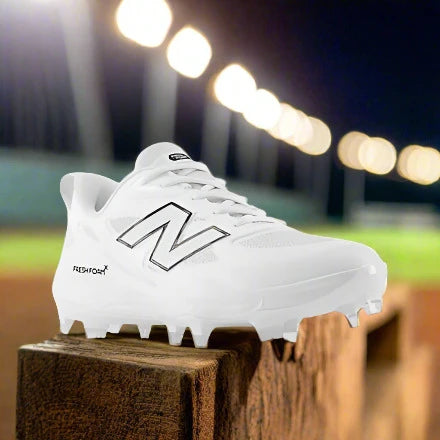 New Balance Fresh Foam Velo v4 Molded Softball Cleat - White w/ Black