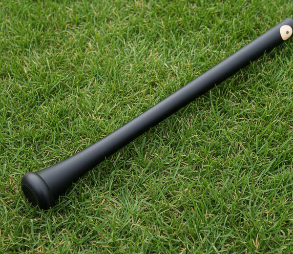 Close-up of the handle on the Victus Pro V Cut Flat Maple Wood Baseball Bat - Charcoal