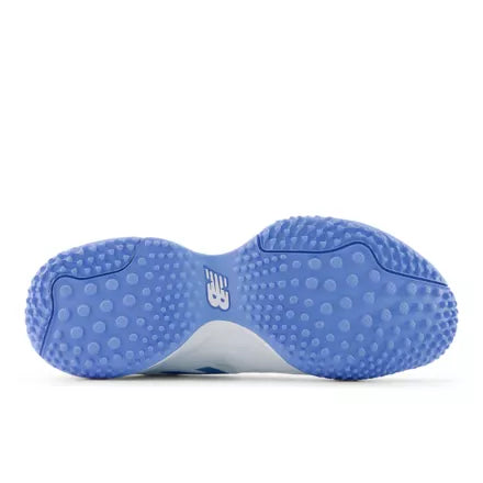 View of the sole of the New Balance Fuse v5 Women's Turf-Trainer Shoe - White/Columbia
