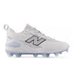 New Balance Fresh Foam Velo v5 Molded Softball Cleat - White w/ Metallic Silver