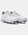 Under Armour Yard Low MT Metal Baseball Cleat - White
